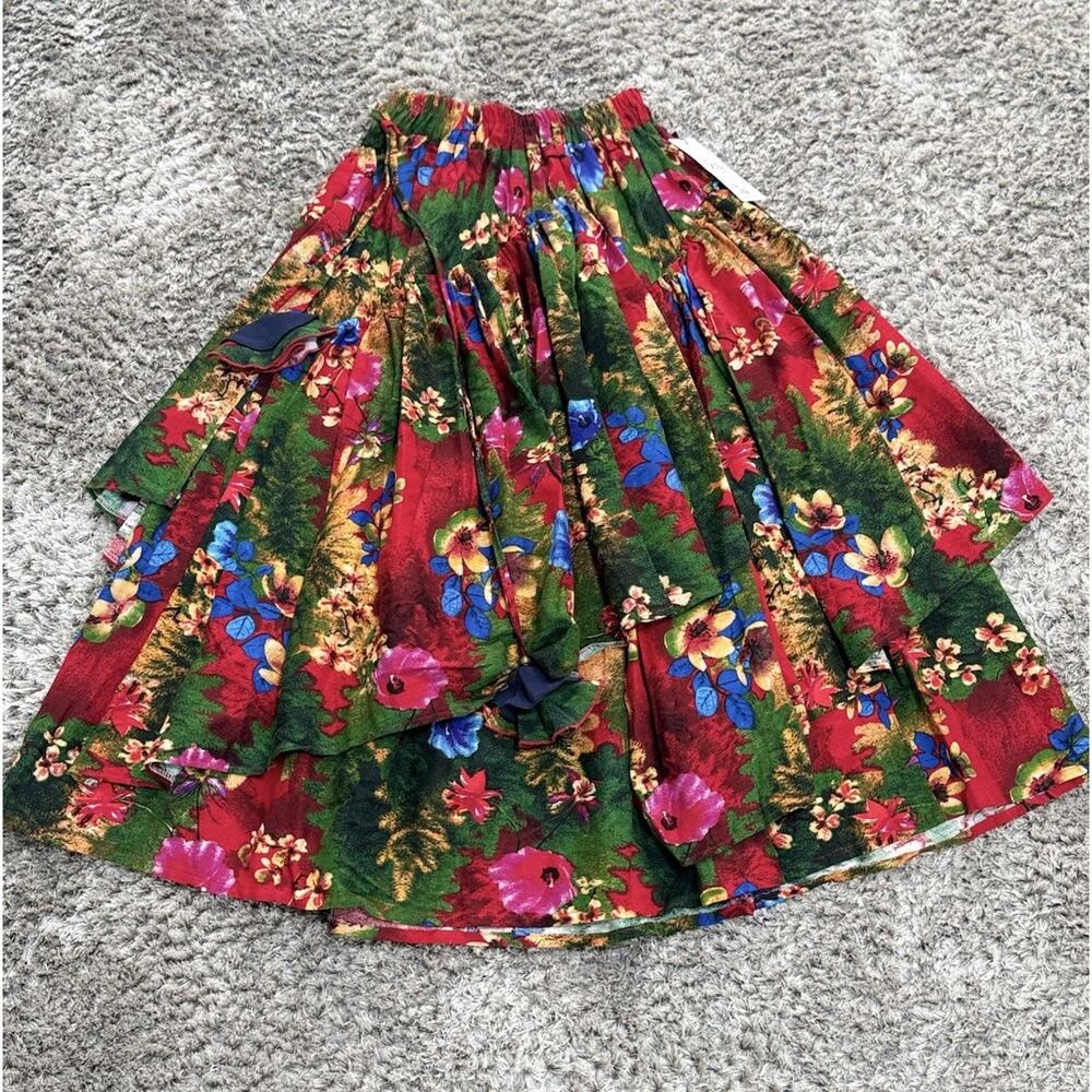 Vintage Women’s Maxi Skirt Floral Boho Layered Festival Whimsigoth Size XS NWT - Picture 2 of 12